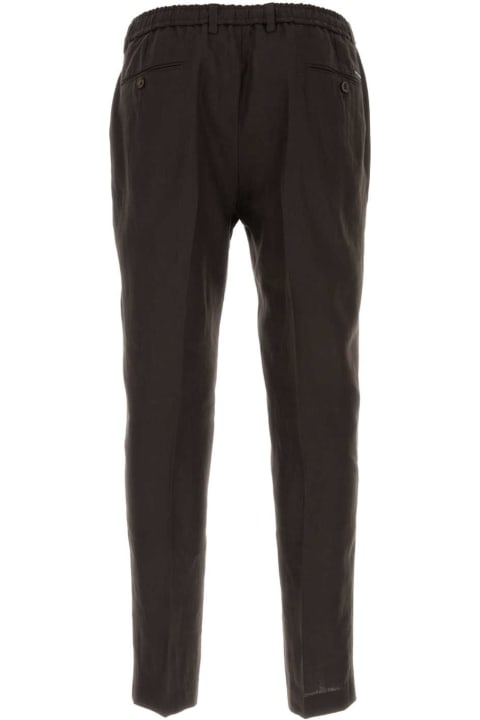 Dolce & Gabbana Clothing for Men Dolce & Gabbana Dark Brown Stretch Cotton Pant