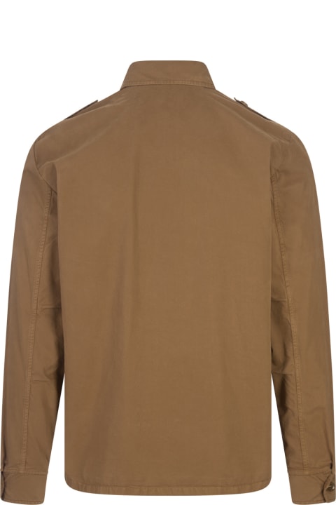 Aspesi Clothing for Men Aspesi Light Brown Cotton Gabardine Military Shirt