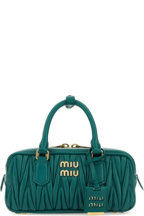 Emerald Green Leather Handbag