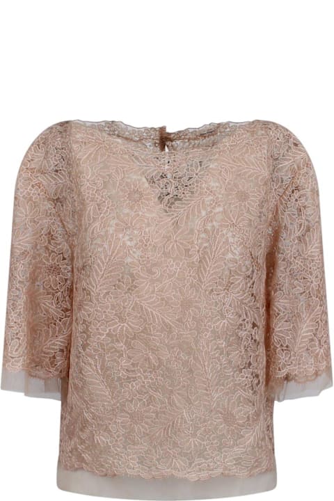 Ermanno Scervino for Women Ermanno Scervino Floral Lace Short-sleeved Blouse