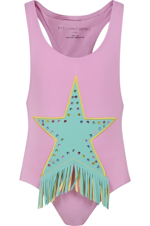 Stella McCartney Kids Stella McCartney Kids Pink Swimsuit For Girl With Star