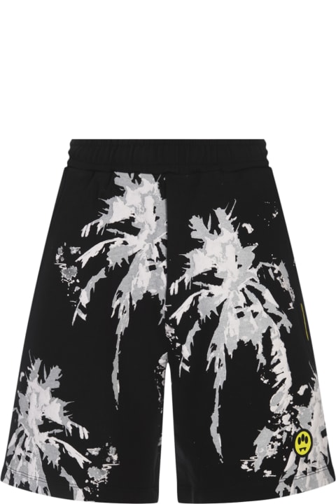Barrow for Women Barrow Black Shorts With Palms Graphic Print