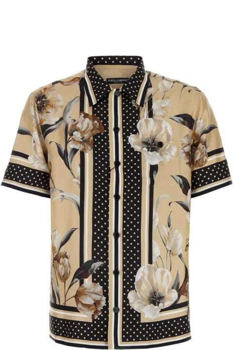 Shirts for Men Dolce & Gabbana Printed Silk Shirt