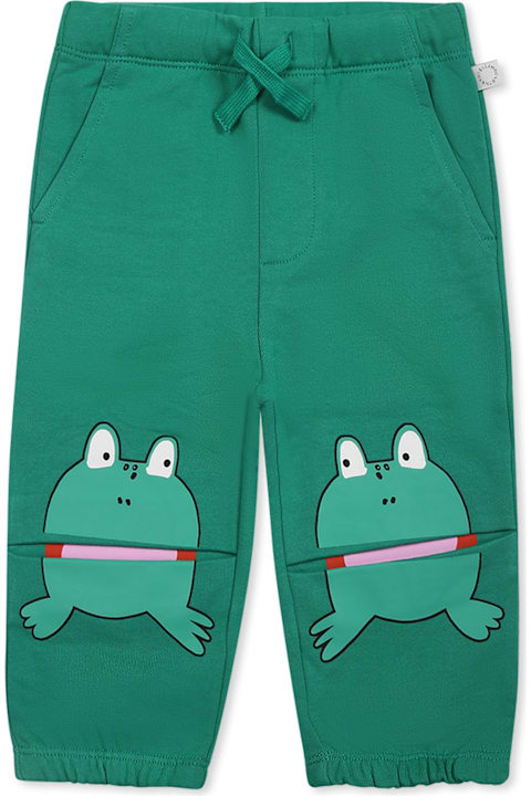 Stella McCartney Kids ملابس تحتية لـ رُضع بنات Stella McCartney Kids Green Trousers For Baby Boy With Frog