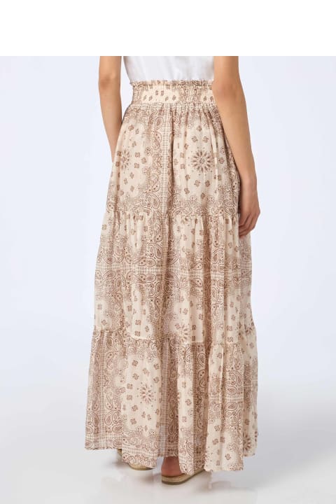 Homeware MC2 Saint Barth Woman Silk Voile Pleated Long Skirt Cheyenne