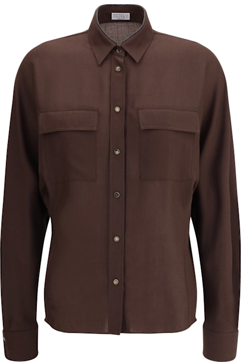 Brunello Cucinelli for Kids Brunello Cucinelli Embellished Collar Shirt