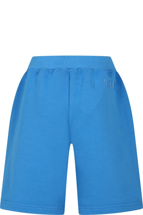 Fashion for Women Dsquared2 Light Blue Sports Shorts For Boy