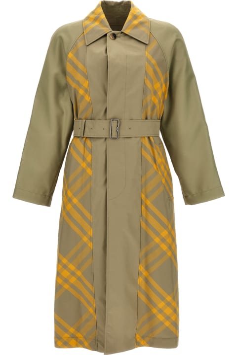 Check Insert Trench Coat