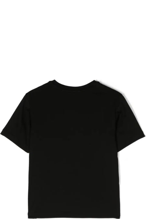 Dolce & Gabbana for Kids Dolce & Gabbana Black T-shirt With Velvet All-over Logo
