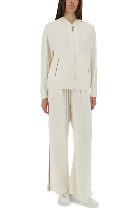 Brunello Cucinelli Pants & Shorts for Women Brunello Cucinelli Track Pants With Necklace