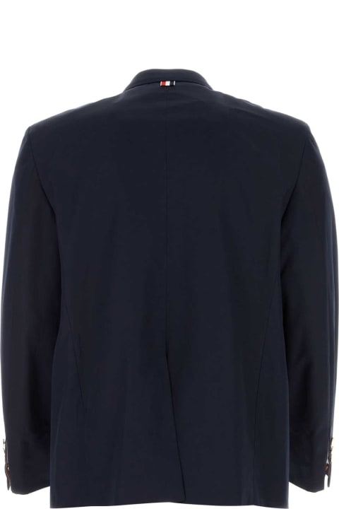 Thom Browne Coats & Jackets for Men Thom Browne Navy Blue Jersey Blazer