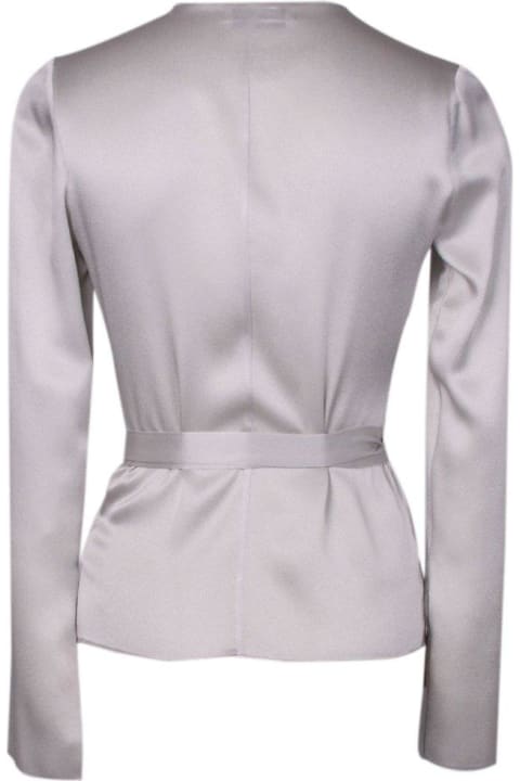 Blumarine for Women Blumarine Belted Long-sleeve Top