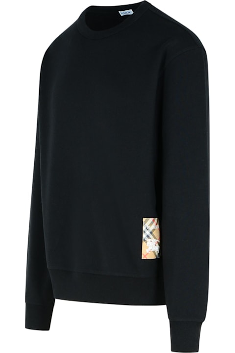 Burberry Sweaters for Men Burberry Black Cotton Sweatshirt