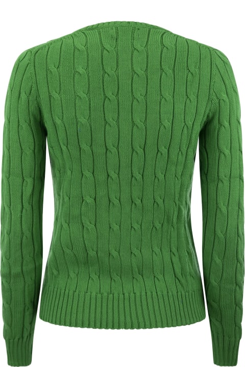 Homeware Polo Ralph Lauren Cable Knit Pullover With Contrasting Embroidered Logo