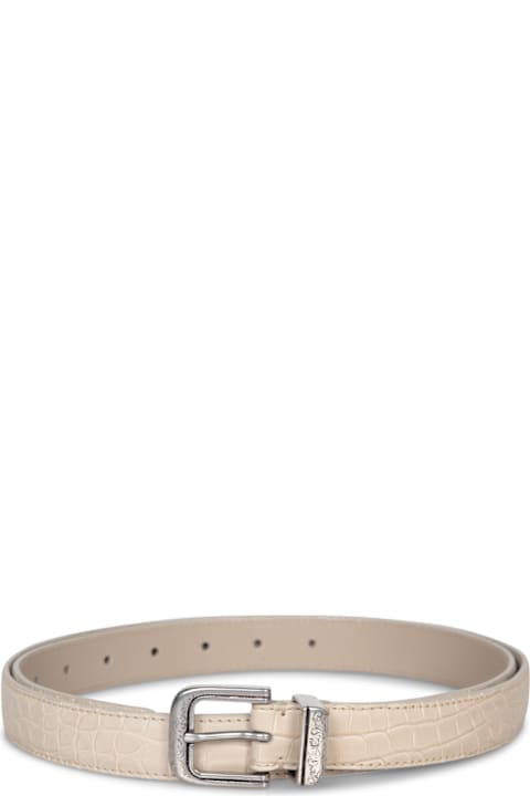 Brunello Cucinelli Belts for Men Brunello Cucinelli Beige Alligator Tip Belt