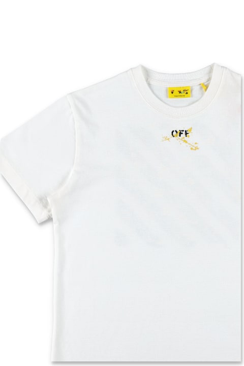 Fashion for Women Off-White Off-white Kids White Cotton Splat T-shirt With Paint Effect Print