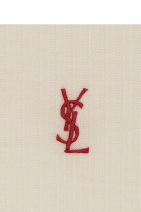 Saint Laurent Logo Cotton Blend Top