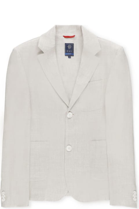 Fay Coats & Jackets for Boys Fay Linen Suit Jacket