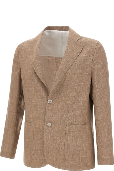 メンズ Barba Napoliのコート＆ジャケット Barba Napoli Wool, Silk And Linen Blazer