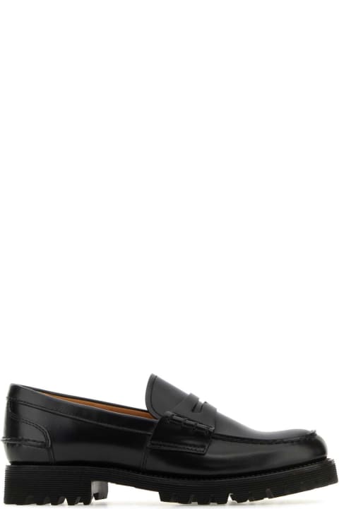 Flat Shoes for Women Church's Black Leather Pembrey Loafers