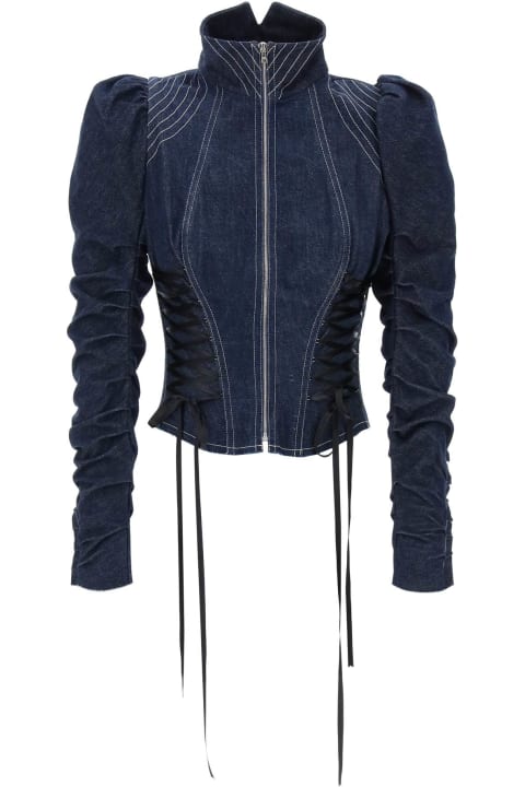 ウィメンズ Dilara Findikogluのウェア Dilara Findikoglu Denim Jacket With Corset Detailing