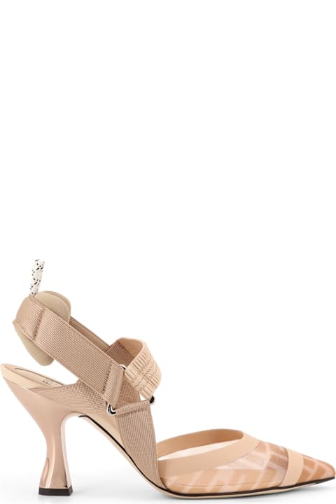 Fendi Colibrì Technical Mesh Slingback With Ff Motif