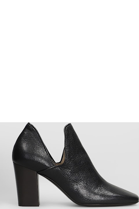 Lemaire High Heels Ankle Boots In Black Leather