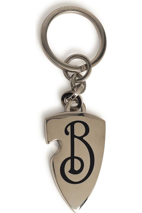 Keyrings for Men Burberry Black Metal Keyring