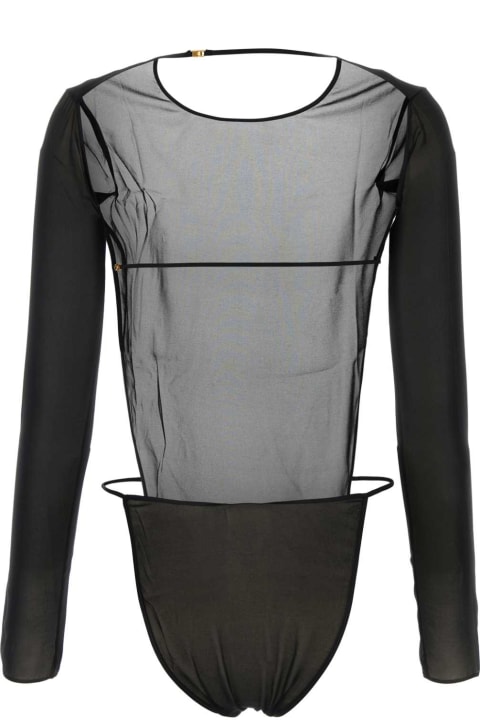 Fashion for Women Saint Laurent Black Stretch Silk Bodysuit