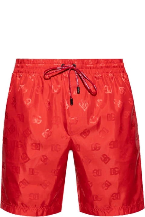 Dolce & Gabbana Pants for Women Dolce & Gabbana Monogram Jacquard Drawstring Swim Shorts