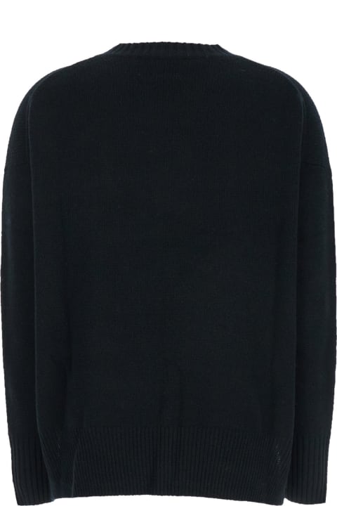 Allude for Men Allude Black Crewneck Sweater With Dropped Shoulders In Cashmere Woman