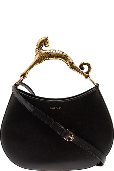 Fashion for Women Lanvin Hobo Cat Black Leather Handbag Lanvin Woman