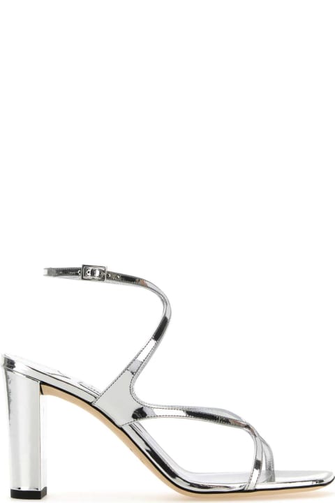 Jimmy Choo Shoes for Women Jimmy Choo Silver Leather Azie 85 Sandals