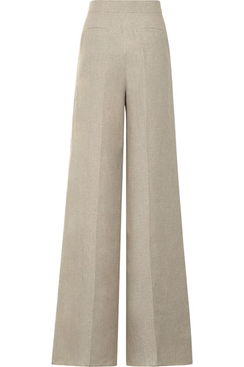 Max Mara Pants & Shorts for Women Max Mara Sequoia Linen Wide Leg Trousers