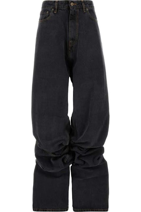 Y/Project Jeans for Women Y/Project Black Denim Wide-leg Jeans
