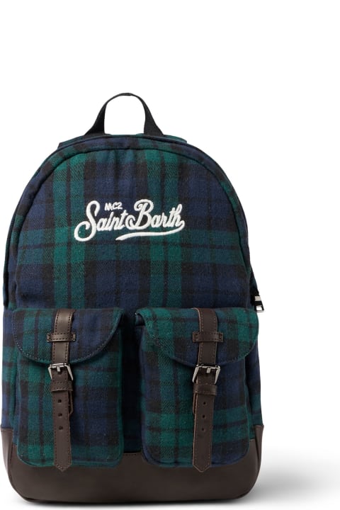 Backpacks for Men MC2 Saint Barth Backpack With Tartan Print