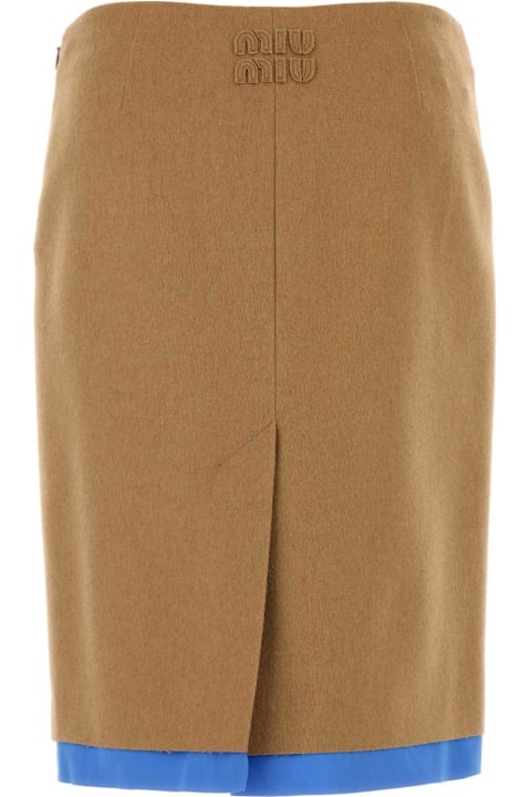 Miu Miu Clothing for Women Miu Miu Beige Camel Skirt