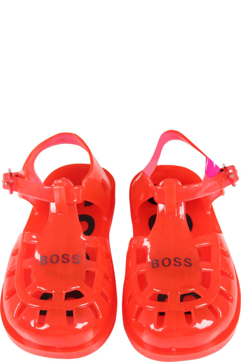 Shoes for Boys Hugo Boss Red Sandals For Boy