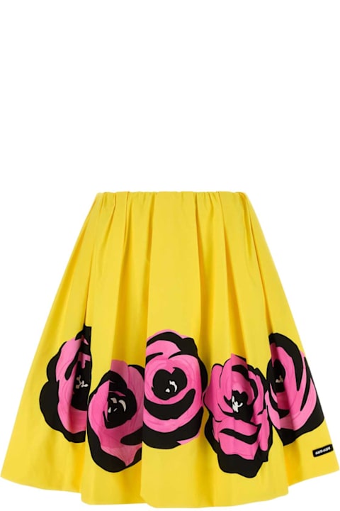 Miu Miu Skirts for Women Miu Miu Yellow Poplin Skirt