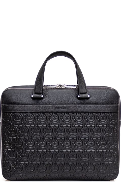 Luggage for Men Ferragamo Business Bag With Embossing Material