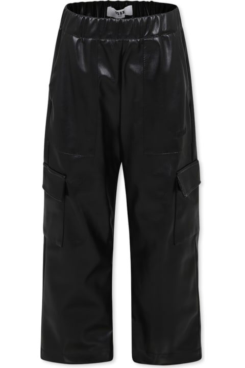 Homeware MSGM Black Trousers For Girl With Logo