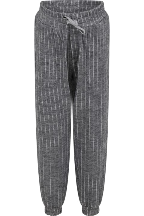 Grey Trouser For Boy With Logo