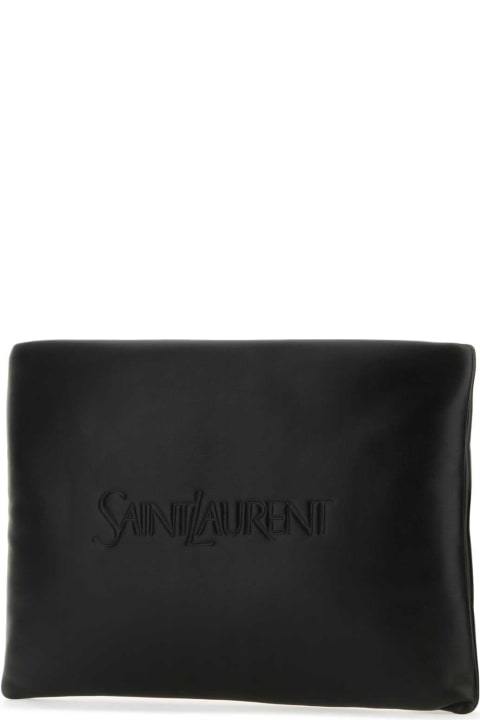 Bags for Men Saint Laurent Black Leather Pouch