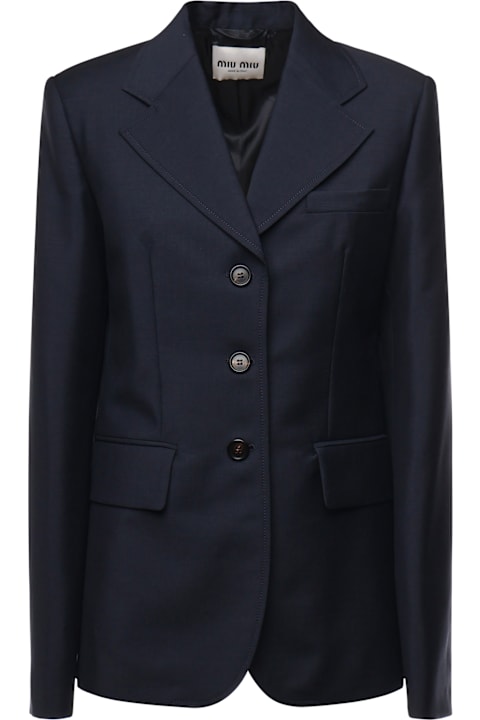 Fashion for Women Miu Miu Single-breasted Jacket In Kid Mohair