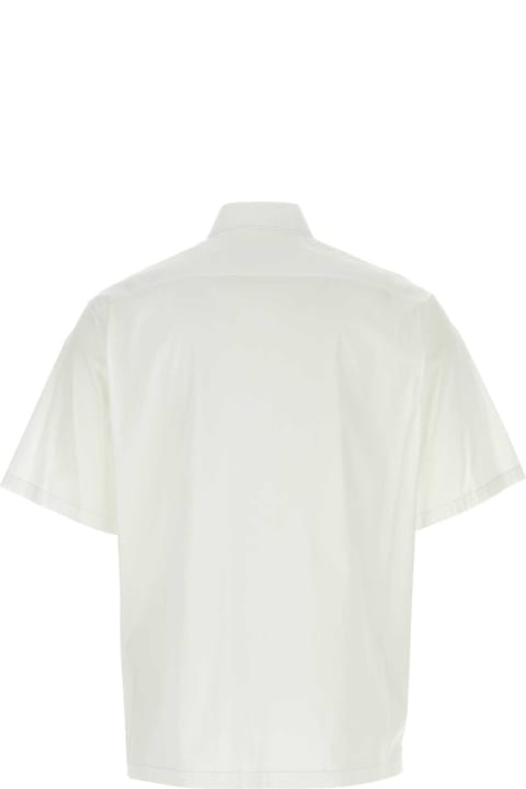 Clothing for Men Prada White Stretch Poplin Shirt