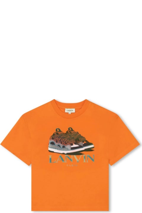 Lanvin T-Shirts & Polo Shirts for Boys Lanvin Orange T-shirt With Logo Print