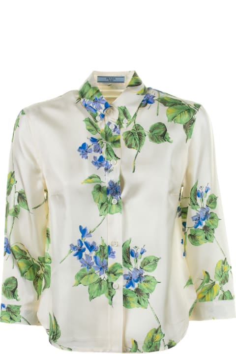 Prada Topwear for Women Prada Flower Twill Shirt