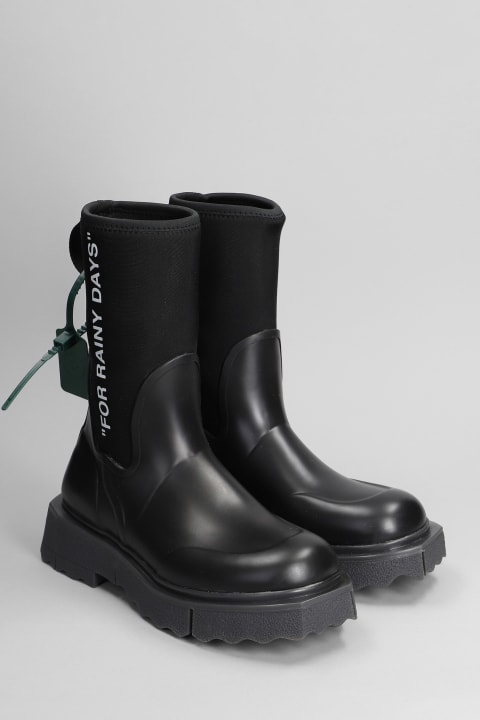 Boots for Women Off-White Boots In Black Rubber/plasic