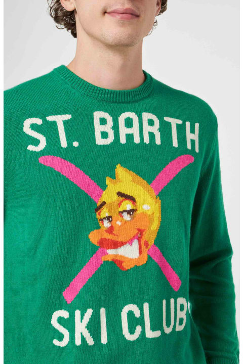 Homeware MC2 Saint Barth Crewneck Sweater Heron With Crypto Ducky Jacquard | Crypto Puppets Special Edition