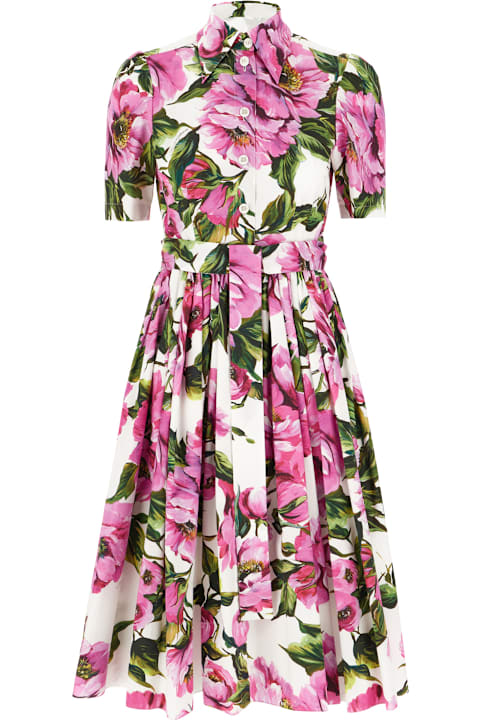 آخر صيحات الموضة من السيدات Dolce & Gabbana Printed Cotton Shirt Dress